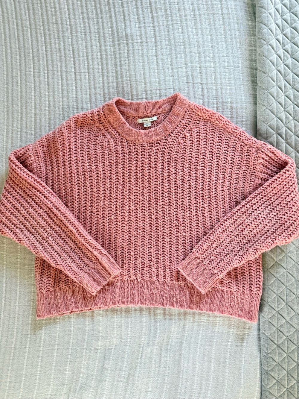 American Eagle Chunky Knit Pink Cozy Oversized Sweater